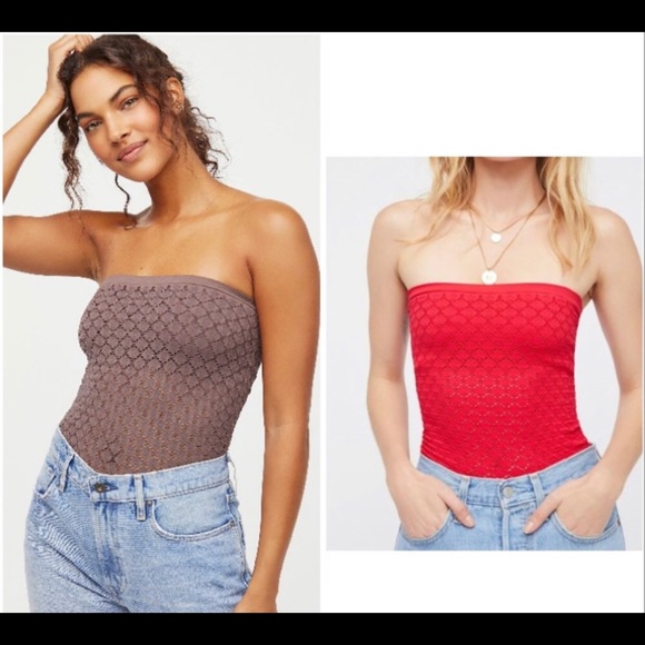 Free People Honey Textured Tube Red or Brown - Picture 2 of 7